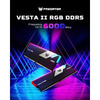 PREDATOR VESTAII 32GB 16GBx2 Black RGB DDR5 Memory 6000Mhz 1R8 CL32