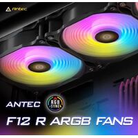 Antec F12 Racing ARGB 3PK with ARGB and PWM Controller. Full Spectrum ARGB lighting and efficient cooling. Visual appealing 120mm x 3 Case Fan.