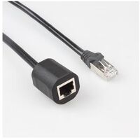 8Ware RJ45 Male to Female Cat5e Network  Ethernet Cable 2m Black- Standard network extension cable