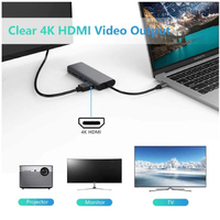 Astrotek USB-C Dock 6-in-1 Multiport Hub Docking Station with 60W Power 1xHDMI 4K GLAN 2xUSB3.0 Card Reader for HP Lenovo Asus MacBook Chromebook