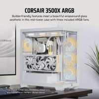 CORSAIR 3500X ARGB Mid-Tower PC Case White