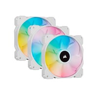 Corsair White SP120 RGB ELITE 120mm RGB LED PWM Fan with AirGuide Triple Pack with Lighting Node CORE 