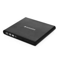 Verbatim External Slimline Mobile CD DVD Writer USB 2.0 Black (L)