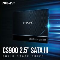 PNY CS900 500GB 2.5' SSD SATA3 515MB/s 490MB/s R/W 200TBW 99K/90K IOPS 2M hrs MTBF 3yrs wty
