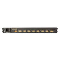 Aten Rackmount KVM Switch Single Rail 8 Port VGA PS 2-USB w  17 inch LCD Display 2x Custom KVM Cables 1280x1024 75hz Display LED Illumination