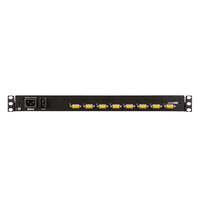 Aten Rackmount KVM Switch 8 Port VGA w  18.5 inch LCD Display 2x Custom KVM Cables Included 1366x768 60hz Display Short Depth Design