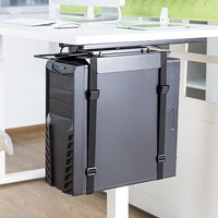 Brateck Strap-On Under-Desk ATX Case Holder with Sliding Track Up to 10kg360 degree Swivel 