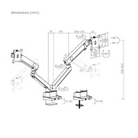 Brateck LDT84-C024-B DUAL SCREEN SLIM HEAVY-DUTY MECHANICAL SPRING MONITOR ARM BLACK (new)