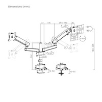 Brateck LDT84-C024P-B DUAL SCREEN POLE-MOUNTED HEAVY-DUTY MECHANICAL SPRING MONITOR ARM BLACK (new)