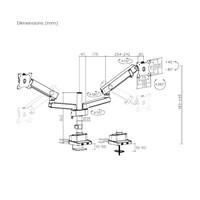 Brateck LDT84-C024UCP-B DUAL SCREEN POLE-MOUNTED HEAVY-DUTY MECHANICAL SPRING MONITOR ARM WITH USB PORTS BLACK (new)