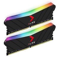 PNY XLR8 32GB (2x16GB) DDR4 UDIMM 3600Mhz RGB CL18 1.35V Black Heat Spreader Gaming Desktop PC Memory