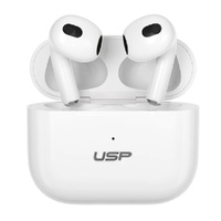 USP True Wireless Earphones Headphones White BT231 Long Battery Life Smart Touch Coil Speaker More Stable Bluetooth 5.0 Technology