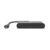 Belkin Connect USB-C to 4-Port USB-C Hub - Black (AVC018btBK), 10Gbps Data Transfer Speed, Universally Compatibility, 100W USB-C PD input, 2YR