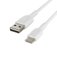 Belkin BoostCharge USB-C to USB-A Cable (1m/3.3ft) - White (CAB001bt1MWH),480Mbps,8K+ bend,Samsung Galaxy,iPad,MacBook,Google,OPPO,Nokia,2YR