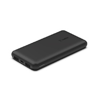 Belkin BoostCharge Power Bank 10K (Triple-Port) - Black (BPB011BTBK), 2xUSB-A, 1xUSB-C, USB-C to USB-A Cable, 15W Total Power, LED light indicater