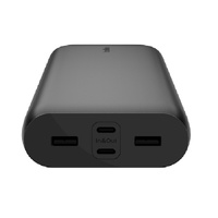 Belkin BoostCharge Power Bank 26K (4 Port ) - Black (BPB016BTBK), 45cm USB-C to USB-C Cable, 15W Total Power, 4-Port Power Bank,2YR