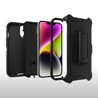 OtterBox Defender Apple iPhone 14 Plus Case Black - (77-88362) DROP 4X Military Standard Multi-Layer Included Holster Raised Edges Rugged