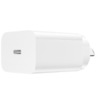 Belkin BoostCharge USB-C PD 3.0 Wall Charger 20W, White(WCA007AUWH), Safely fast charge an iPhone, iPad, Samsung Galaxy, 2YR