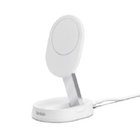 Belkin BoostCharge Pro Convertable Magnetic Wireless Charging Stand with Qi2 15W, White(WIA008auWH), 20W Power Supply With Attached USB-C Cable