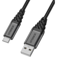 OtterBox USB-C to USB-A (2.0) Premium Cable (1M) - Black (78-52664) 3 AMPS (60W) 10K BendSamsung GalaxyApple iPhoneiPadMacBookGoogleOPPONokia