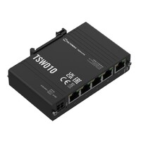 Teltonika TSW010 - DIN Rail Switch 5x Ethernet ports with speeds of up to 100 Mbps Integrated DIN rail bracket - PSU excluded (PR3PRAU6)