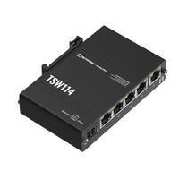 Teltonika TSW114 - DIN Rail Switch 5x Gigabit Ethernet ports with speeds of up to 1000 Mbps Integrated DIN rail bracket - PSU excluded (PR3PRAU6)