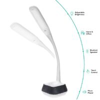  mbeat actiVIVA LED Desk Lamp with Bluetooth Speaker - 12V 1.5A 5W LED illumination Switches Warm Cool Modes Rubberized Flexible Neck Touch Sensi