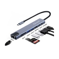 Oxhorn SuperSpeed 8-in-1 USB C to HDTV Adapter Hub 1xHDMI 4K 1xEtherne LAN 2 xUSB 3.0 Type C Type C (PD) Card Reader(TF SD) Aluminum