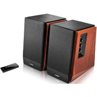 Edifier R1700BT Bluetooth Lifestyle Bookshelf Studio Speakers Brown - BT Dual 3.5mm AUX Limited Distortion DSP DRC Classic Wood Finish