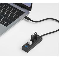 mbeat USB-C to 4-Port 3.0 Hub - Black