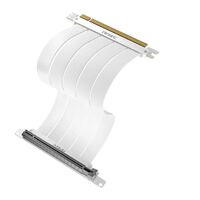 Antec PCIE-4.0 Riser Cable (200mm White) High Quality Gold Plated and Shielded PCB. Stability and Perforamnce 90   180 Degrees Flexible Cable Sleeves