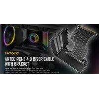 Antec Adjustable Vertical Bracket with 200mm High Performance PCI-E Riser Cable. New 2024. Black Universal Case support