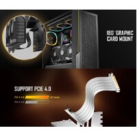 Antec Adjustable Vertical Bracket with 200mm High Performance PCI-E Riser Cable. New 2024. White Universal Case support