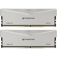 PREDATOR PALLASII DDR5 32GB Silver 16GBx2 6000Mhz 1R8 CL32 Silver Supports Intel XMP 3.0 and AMD EXPO CL32-38-38-76 1.35 V