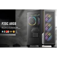 Antec P20C ARGB E-ATX ATX High Airflow USB-C Cable management 4x HDD SSD  375mm GPU 170mm CPU 3x ARGB PWM 12CMFan Control Gaming Case