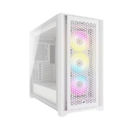Corsair iCUE 5000D RGB High Airflow 3x AF120 RGB Elite Fan Lighting Node Pro Controller Tempered Glass Mid-Tower White Gaming Case