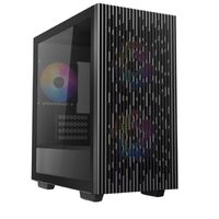 DeepCool MATREXX 40 FS Micro-ATX Case 3xTri-Color LED Fans Tempered Glass Panel Mesh Top and Front Panel Better Airflow for Cooling Support