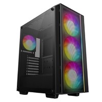 DeepCool MATREXX 55 MESH V4 Full Tempered Glass Side Panel ATX Case. Pre-Installed 3140mm ARGB PWM Fans  1120mm ARGB Up to 360mm