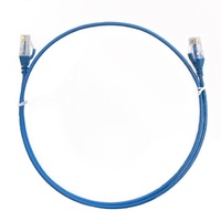 8ware CAT6 Ultra Thin Slim Cable 0.25m   25cm - Blue Color Premium RJ45 Ethernet Network LAN UTP Patch Cord 26AWG for Data