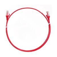 8ware CAT6 Ultra Thin Slim Cable 1m - Red Color Premium RJ45 Ethernet Network LAN UTP Patch Cord 26AWG for Data