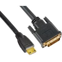 Astrotek Mini HDMI to DVI Cable 60cm - 19 pins Male to 241 pins Male 30AWG OD6.0mm Gold Plated Black PVC Jacket RoHS LS ~CBAT-MINIHDMIDVI-1.4