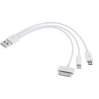 Astrotek USB 3 in 1 Data Charger Cable 60cm for iPhone Samsung USB to Micro B 9 pins 30 pins LS