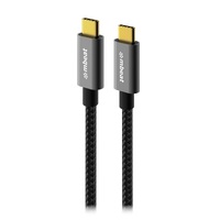 mbeat Tough Link 1.8m USB 3.2 Gen2 USB-C Cable - Space Grey transfer at speeds up to 10Gbps Video Resolution: Maximum 4K 60Hz