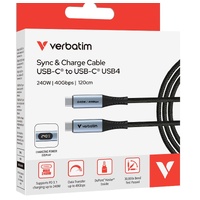 Verbatim Sync  Charge USB C to USB C 240W 40 Gbps Display 120 cm