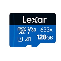 Lexar High-Performance 633x 128GB microSDHC  microSDXC UHS-I Card BLUE Series adaptor 128GB  C10, A1, UHS-I (U3), V30, up to 100MB s read, 45MB s