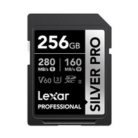 Lexar Professional SILVER PRO 256GB SDXC UHS-II Card 256GBC10,  UHS-II(U3), V60, Silver Pro,  up to 280MB s read, 160MB s write