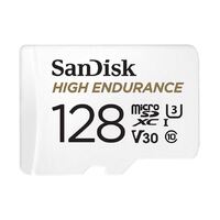 SanDisk High Endurance 128GB microSD 100MB s 40MB s 10K hrs 4K UHD C10 U3 V30 -40 degreeC to 85 degreeC Heat Freeze Shock Temperature Water X-ray Proo