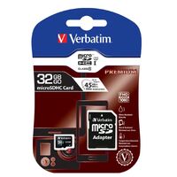 Verbatim 32GB MicroSD SDHC SDXC Class10 UHS-I Memory Card 45MB s Read 10MB s Write 300X Read Speed with standard SD adaptor