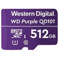 Western Digital WD Purple 512GB MicroSDXC Card 24 7 -25 degreeC to 85 degreeC Weather  Humidity Resistant for Surveillance IP Cameras mDVRs NVR Dash C