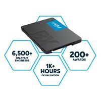 Crucial BX500 2TB 2.5 inch SATA3 6Gb s SSD - 3D NAND 540 500MB s 7mm 1.5 mil MTBF 3yr wty Acronis True Image Solid State Drive